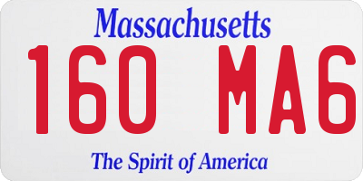 MA license plate 160MA6