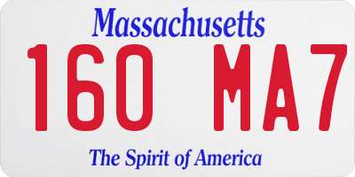 MA license plate 160MA7