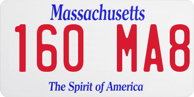 MA license plate 160MA8