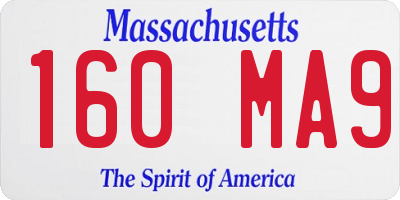 MA license plate 160MA9