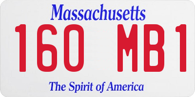 MA license plate 160MB1