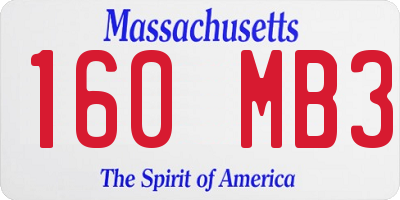 MA license plate 160MB3