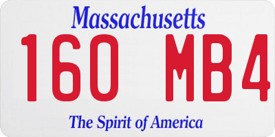 MA license plate 160MB4