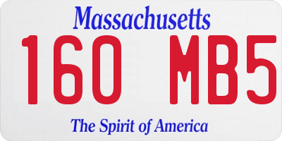 MA license plate 160MB5