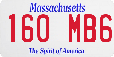 MA license plate 160MB6