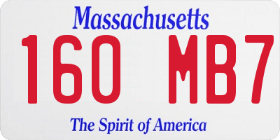 MA license plate 160MB7