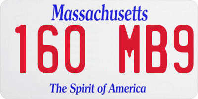 MA license plate 160MB9