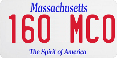 MA license plate 160MC0