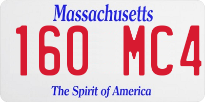 MA license plate 160MC4
