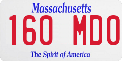 MA license plate 160MD0