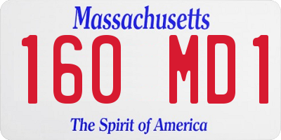 MA license plate 160MD1