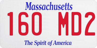 MA license plate 160MD2
