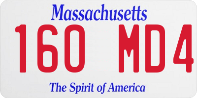 MA license plate 160MD4