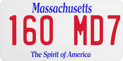 MA license plate 160MD7
