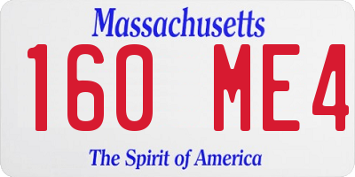 MA license plate 160ME4
