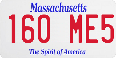 MA license plate 160ME5