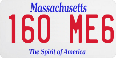 MA license plate 160ME6