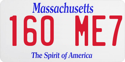 MA license plate 160ME7
