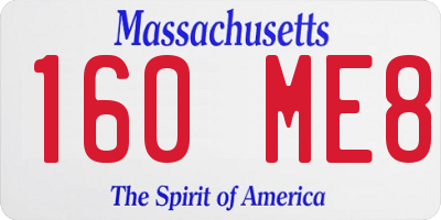 MA license plate 160ME8