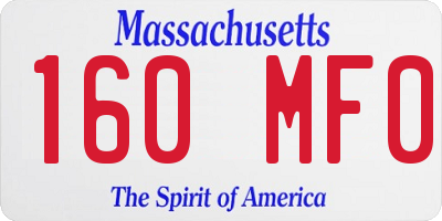 MA license plate 160MF0