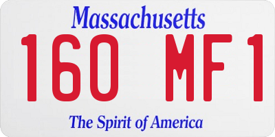 MA license plate 160MF1