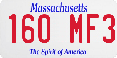 MA license plate 160MF3