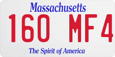 MA license plate 160MF4