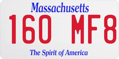 MA license plate 160MF8