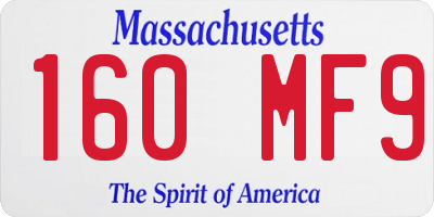 MA license plate 160MF9