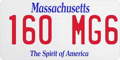 MA license plate 160MG6