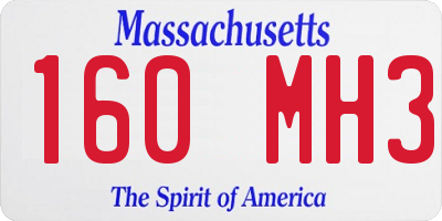 MA license plate 160MH3