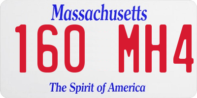 MA license plate 160MH4