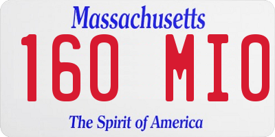 MA license plate 160MI0