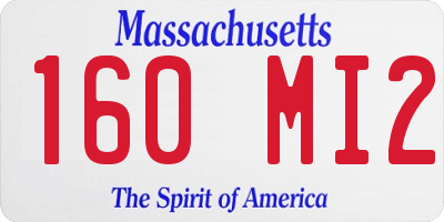 MA license plate 160MI2