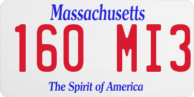 MA license plate 160MI3