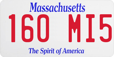 MA license plate 160MI5
