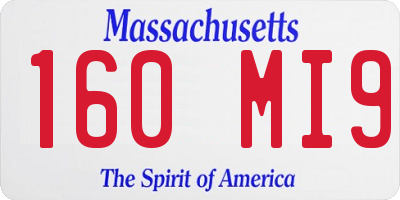 MA license plate 160MI9