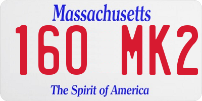 MA license plate 160MK2