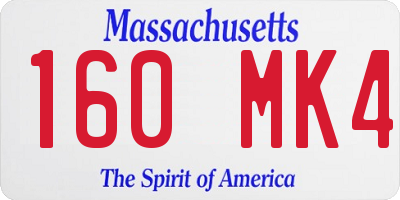 MA license plate 160MK4