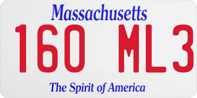 MA license plate 160ML3