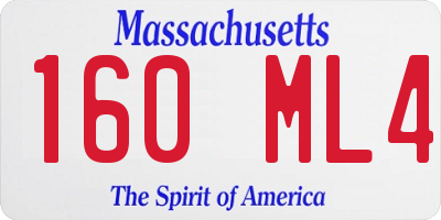MA license plate 160ML4