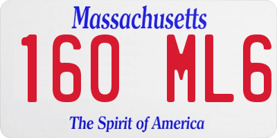 MA license plate 160ML6