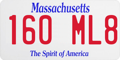 MA license plate 160ML8