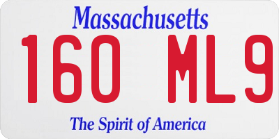 MA license plate 160ML9