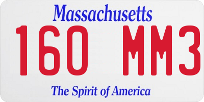 MA license plate 160MM3