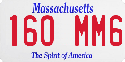 MA license plate 160MM6