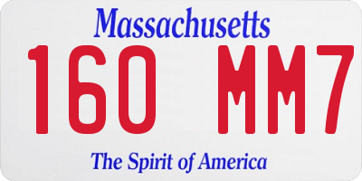 MA license plate 160MM7