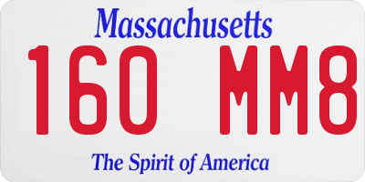MA license plate 160MM8