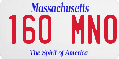 MA license plate 160MN0