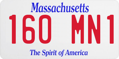 MA license plate 160MN1